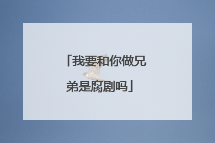 我要和你做兄弟是腐剧吗