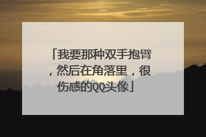 我要那种双手抱臂，然后在角落里，很伤感的QQ头像
