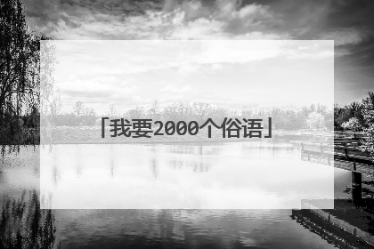 我要2000个俗语