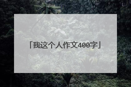 我这个人作文400字