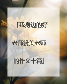 我身边的好老师赞美老师的作文十篇