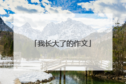 我长大了的作文