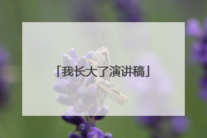 我长大了演讲稿