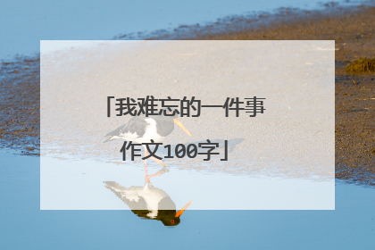 我难忘的一件事作文100字