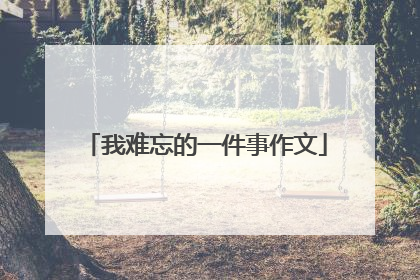 我难忘的一件事作文