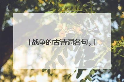 战争的古诗词名句,