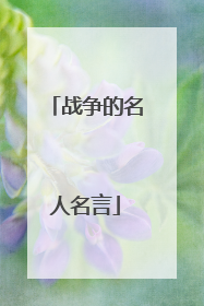 战争的名人名言