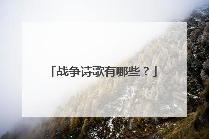 战争诗歌有哪些？