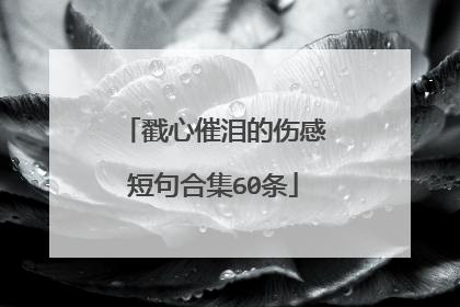 戳心催泪的伤感短句合集60条