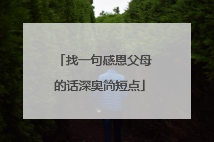 找一句感恩父母的话深奥简短点
