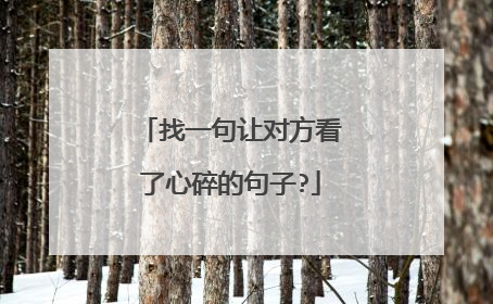 找一句让对方看了心碎的句子?