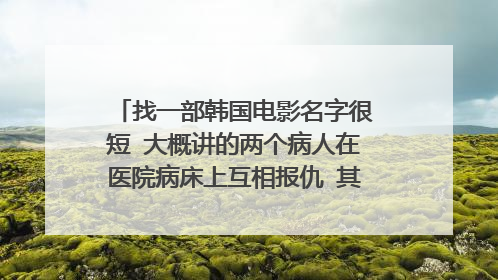 找一部韩国电影名字很短 大概讲的两个病人在医院病床上互相报仇 其中有个护士很漂亮。