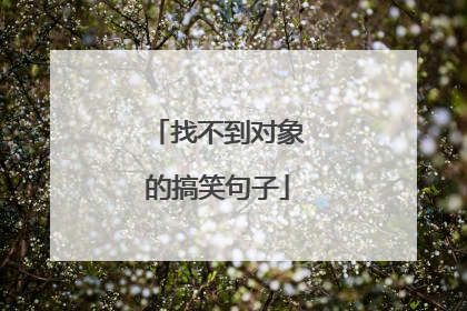 找不到对象的搞笑句子