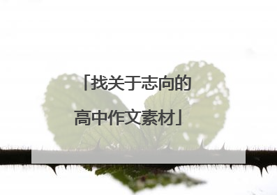 找关于志向的高中作文素材