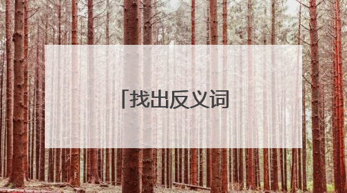 找出反义词和近义词！