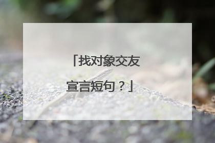 找对象交友宣言短句？