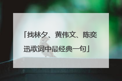 找林夕、黄伟文、陈奕迅歌词中最经典一句