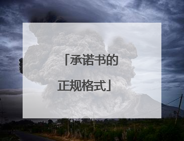 承诺书的正规格式