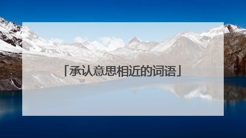 承认意思相近的词语
