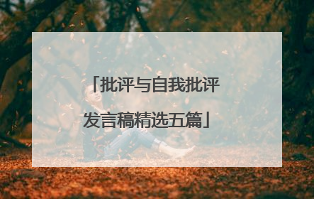 批评与自我批评发言稿精选五篇