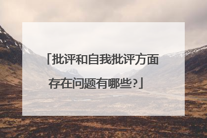 批评和自我批评方面存在问题有哪些?
