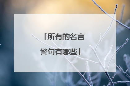 所有的名言警句有哪些