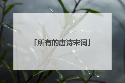 所有的唐诗宋词