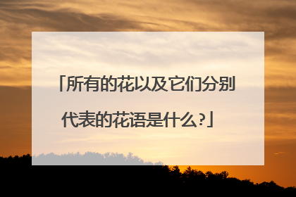 所有的花以及它们分别代表的花语是什么?