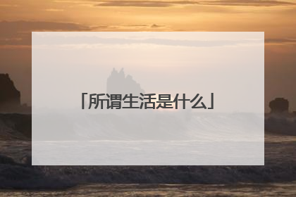 所谓生活是什么