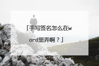 手写签名怎么在word里弄啊?