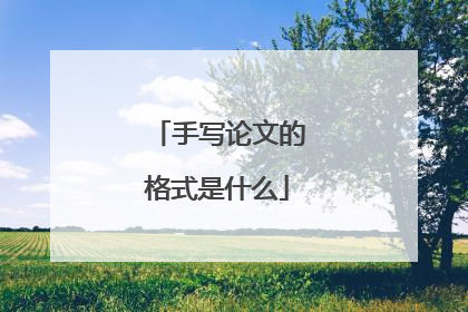 手写论文的格式是什么