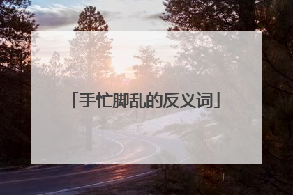 手忙脚乱的反义词