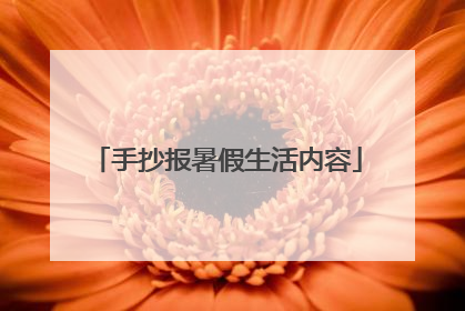 手抄报暑假生活内容