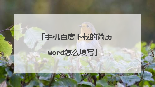 手机百度下载的简历word怎么填写