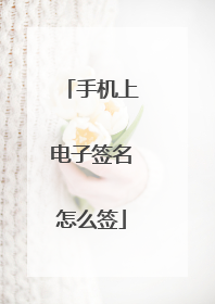 手机上电子签名怎么签