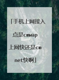 手机上网接入点是cmwap上网快还是cmnet快啊