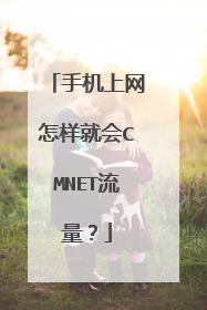 手机上网怎样就会CMNET流量？