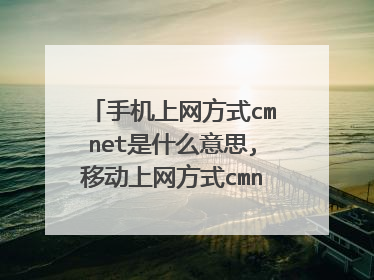 手机上网方式cmnet是什么意思,移动上网方式cmnet是什么意思