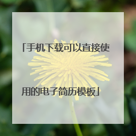 手机下载可以直接使用的电子简历模板