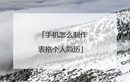 手机怎么制作表格个人简历