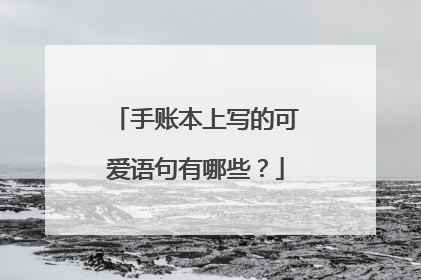 手账本上写的可爱语句有哪些？