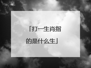 打一生肖指的是什么生