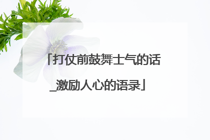 打仗前鼓舞士气的话_激励人心的语录