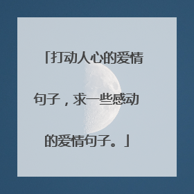 打动人心的爱情句子,求一些感动的爱情句子。