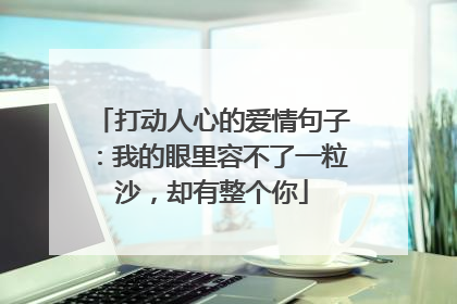 打动人心的爱情句子:我的眼里容不了一粒沙,却有整个你