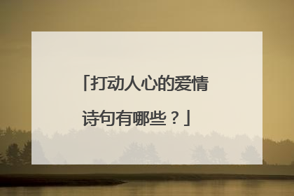 打动人心的爱情诗句有哪些？