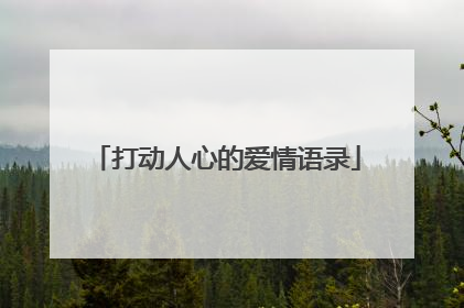打动人心的爱情语录