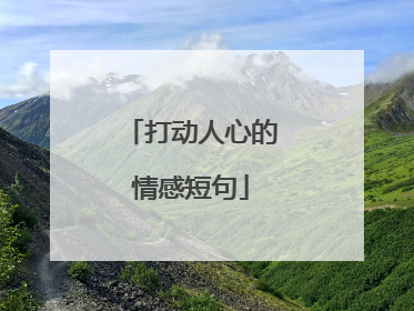打动人心的情感短句