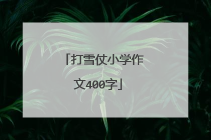 打雪仗小学作文400字