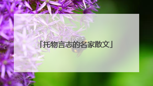 托物言志的名家散文